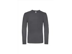 B&C E150 T-shirt met lange mouwen, donkergrijs, maat 2XL, per stuk