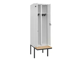 locker met bank,voor scheiding van kleding,HxBxD 2120x600x815mm,2vak - 1
