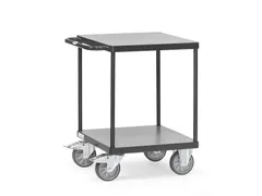 Zware Tafelwagens 2496 Ral7016 500kg 2 Etages 600x600mm Houten Plaat