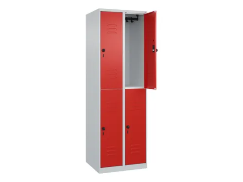 dubbeldekse locker,HxBxD 1850x600x500mm,2x2vak.,vak B 300mm