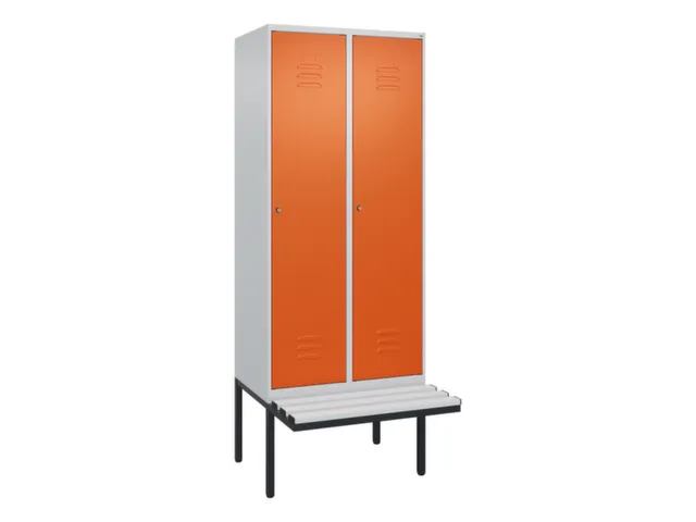 locker met bank,HxBxD 2120x800x815mm,2vak,vak B 400mm,cil.-slot