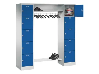 personeelsgarderobe draaigr. 1950x1700x500mm 2x5 vakken 400mm RAL5010 - 1