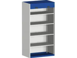 roldeurkast 2000x1050x650mm 4xStalen bodem cil.-slot RAL7035 RAL5010
