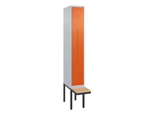 Z-garderobekast,HxBxD 2120x300x815mm,2vak,vak B 300mm,cil.-slot