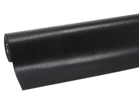 werkplek-vloerbedekking,metergoed,HxB 3x1000mm,rubber,brede ribbels