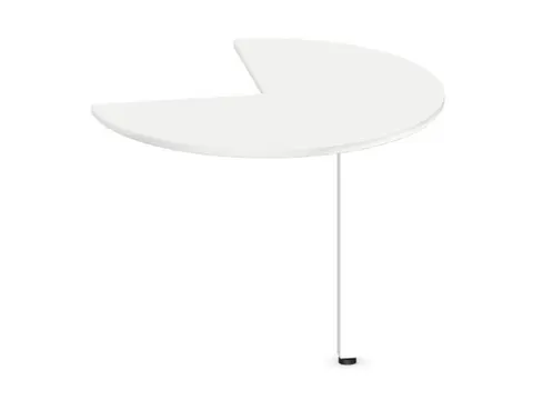 aanbouwtafel,i.h.v.,HxØ 720-840x1000mm,driekwartrond,Bl-wit