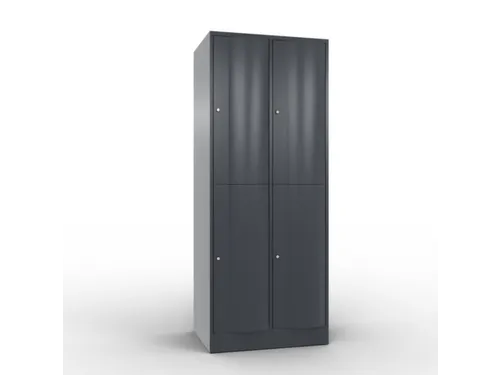 lockerkast cil.slot 1950x770x640mm 2x2 vakken RAL7021 front RAL7021