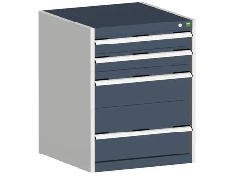 ladekast HxBxD 800x650x650mm 4laden romp RAL7035 front RAL7016