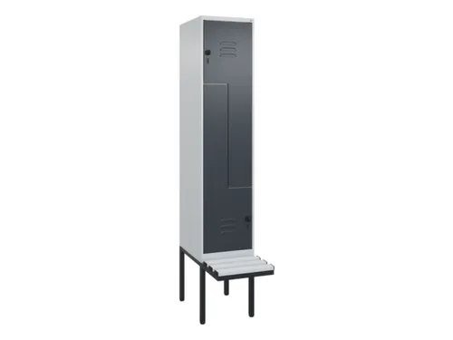 Z-garderobekast,HxBxD 2120x400x815mm,2vak,vak B 400mm,draaigrendel