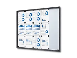 Vergrendelbaar notitiebord Indoor Slim 15xA4 Schuifdeuren Antraciet