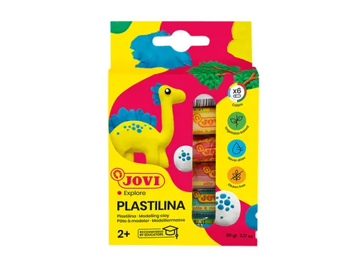 Boetseerklei Jovi plastalina 15gr standaard kleuren assorti 6 stuks