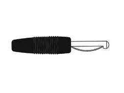 Banaanstekker 4mm male zwart met schroefaansluiting 60vdc 16A