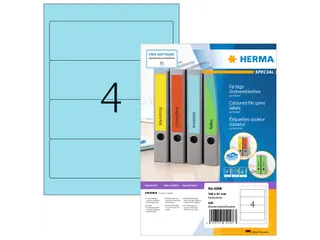 Herma 4298 Rugetiket 192x61mm Blauw permanent klevend 400 stuks - 1