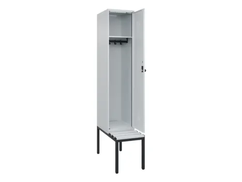 locker met bank,HxBxD 2120x400x815mm,1vak,vak B 400mm,draaigrendel