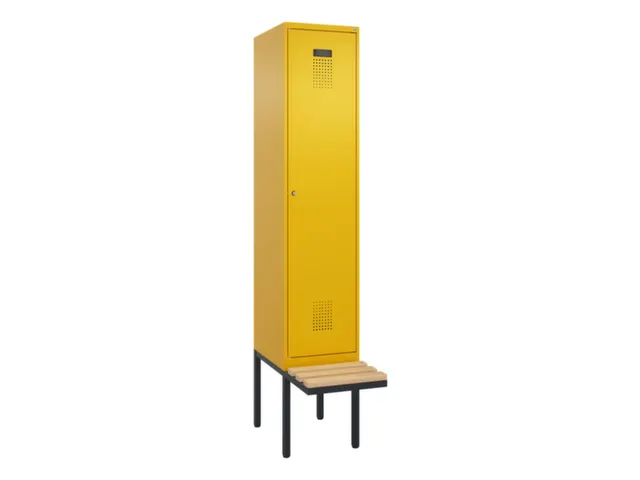 locker met bank,voor scheiding van kleding,HxBxD 2120x400x815mm,1vak