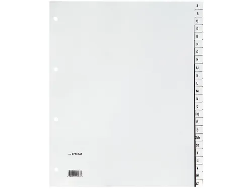 Tabbladen Set A-Z PP A4 4-Gaats 24 Tabs Grijs