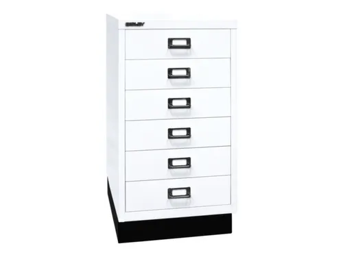 kantoor-ladekast HxBxD 670x349x432mm 6 laden romp verkeerswit staal