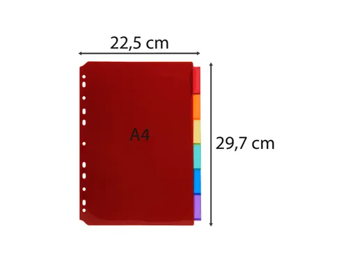 Tabblad Pp Assorti Transparant Venster A4 6-delig 11-gaats Index