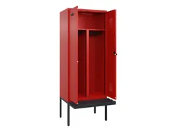 PBM-locker met bank,HxBxD 2120x800x815mm,2vak,vak B 400mm,draaigrendel