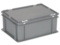 Euronorm Stapelkrat Pe Hxlxb 180X400X300Mm 16L Met Deksel Grijs