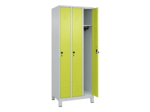 locker,HxBxD 1950x750x500mm,3vak,vak B 250mm,draaigrendel,voeten