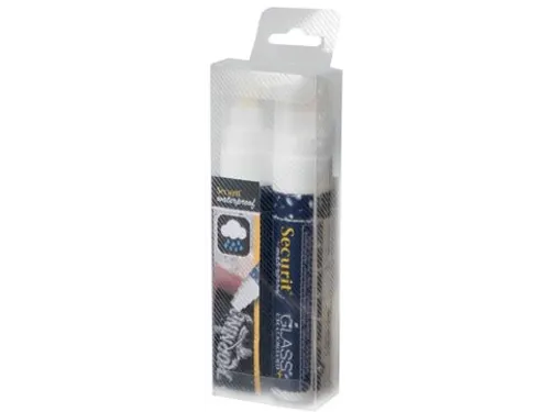 Securit Waterproof Krijtmarker Large Wit, Etui Met 2 Stuks