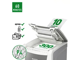 Papiervernietiger Leitz IQ Auto+ Office 300 P-4 snippers 4x28mm - 2