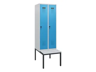 locker met bank,HxBxD 1950x600x815mm,2vak,vak B 300mm,draaigrendel - 2
