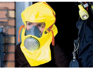 MSA S-Cap CO P vluchtmasker geel in lichtreflecterende muurbox - 4