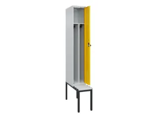 locker met bank,voor scheiding van kleding,HxBxD 2120x300x815mm,1vak - 1