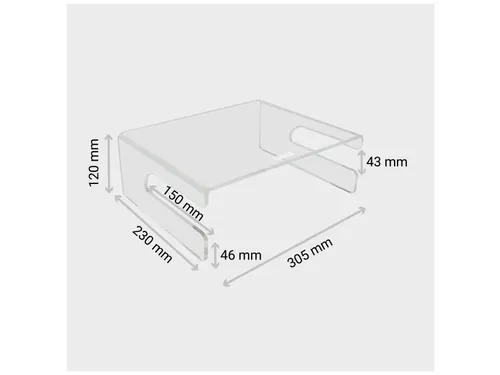 Monitorstandaard Transparant Acryl 120mm