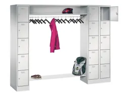 personeelsgarderobe cil.slot 1950x2250x500mm 3x5 vakken 300mm RAL7035