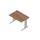 bureau,HxBxD 730x1200x800mm,blad canaletto-hout,C-voet aluminium