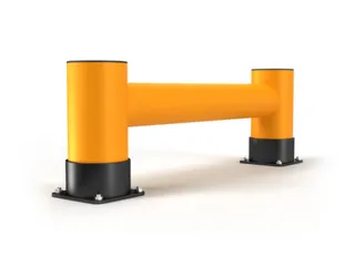 aanrijdbeveiligingsplank,enkele plank,HxL 400x1200mm,HDPE,geel/zwart - 1