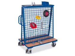 Materiaalwagen 500kg Hxlxb 1555x1370x800mm Ral5010 Draadgaas