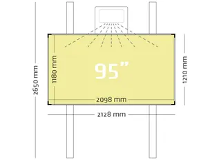 Projectiebord 120x214cm 16:9 Kolom mat wit Extraflat - 2