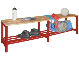 omkleedbank,LxD 1500x370mm,houten lijst beuken,onderstel RAL3000 - 2