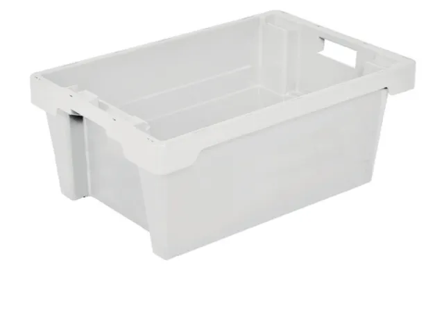 Euronorm Draaistapelbak 250x600x400mm Wanden/bodem Wit 40l