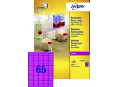 Etiquette Avery L7651PF-100 38,1x21,2mm rose néon 6500 pièces