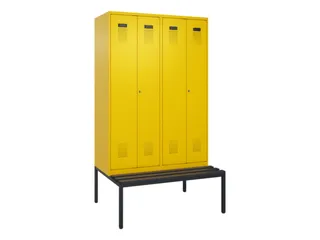 locker met bank,voor scheiding van kleding,HxBxD 2120x1200x815mm,4vak - 2