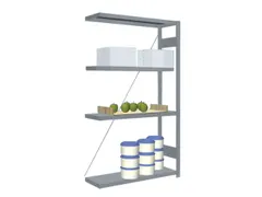 Rvs Inhaakstelling Aanbouw 1750x1010x335mm 4legborden Vaklast 200kg