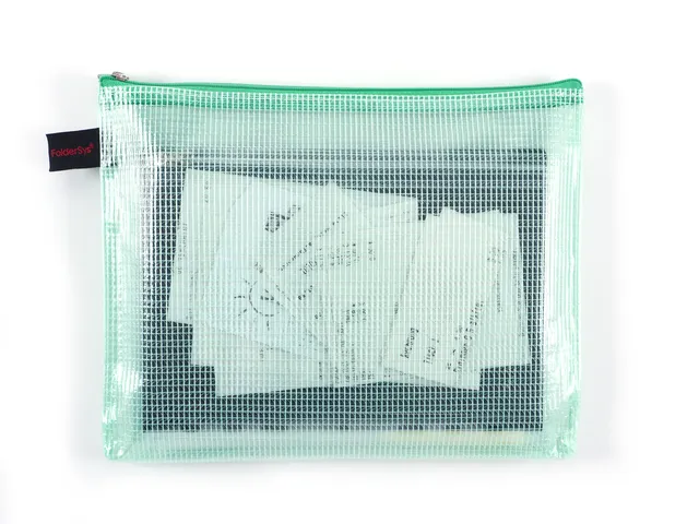 Trousse avec fermeture éclair Foldersys A5 PVC vert transparent