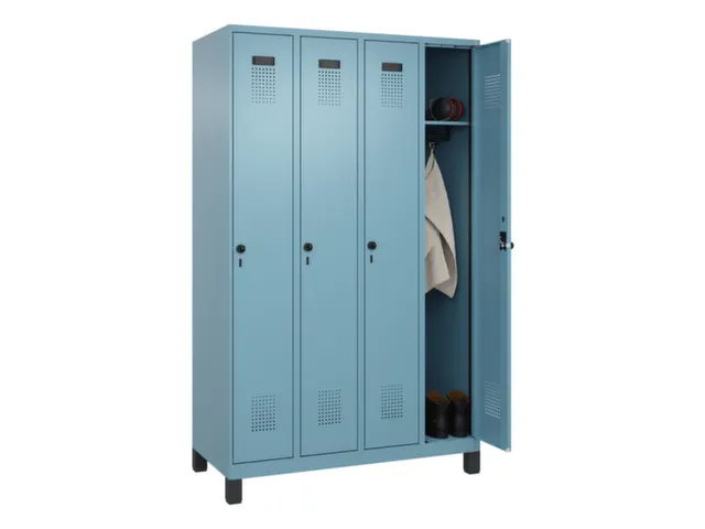 locker,HxBxD 1950x1200x500mm,4vak,vak B 300mm,draaigrendel,voeten