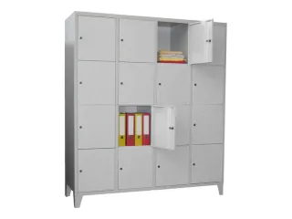 lockerkast,HxBxD 1850x1600x500mm,4x4vakken,RAL7035,front RAL7035 - 2