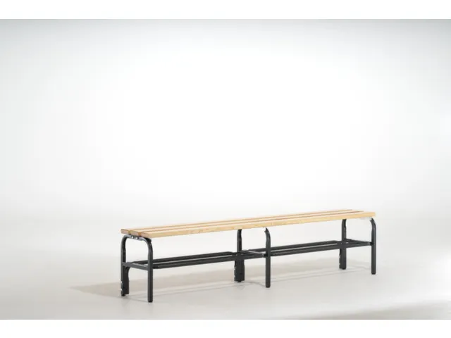 banc-patère HxLxP 450x1500x350mm barrettes en bois RAL7016