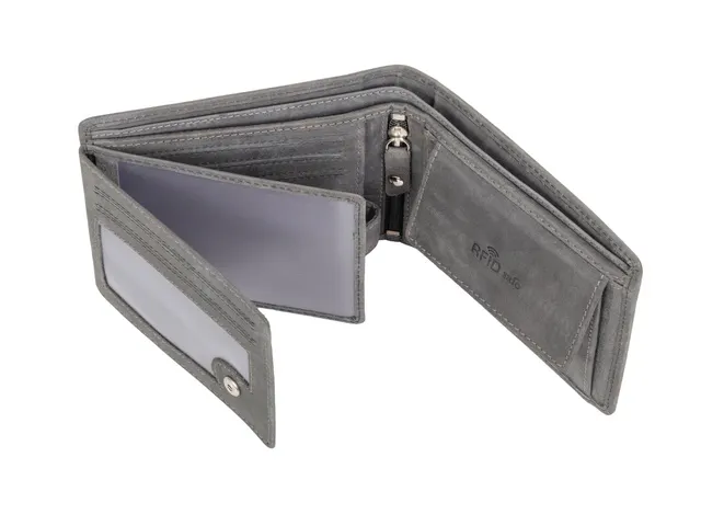 Portefeuille horizontaal RFID Pride and Soul. Grijs leer.