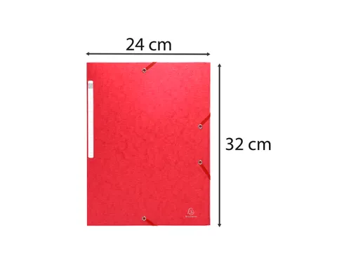 Elastomap A4 glanskarton 3 kleppen monobloc Rood