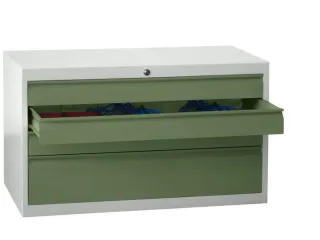 ladekast HxBxD 600x1023x600mm 4laden slot RAL7035 front RAL6011 - 2