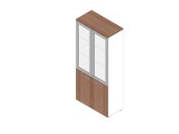 vitrinekast HxBxD 2000x900x450mm glazen deuren m. frame 4xhouten vloer