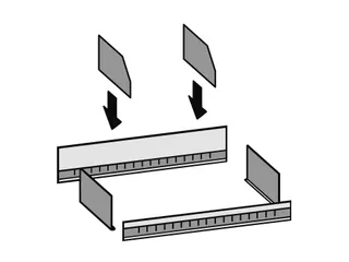 verdeelschot,v. inhaakstelling,BxD 1000x400mm,staal verzinkt - 1
